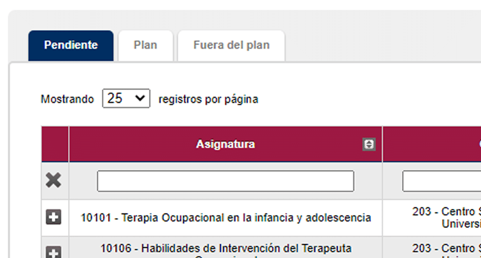 asignaturas_pendiente Asignaturas Pendientes