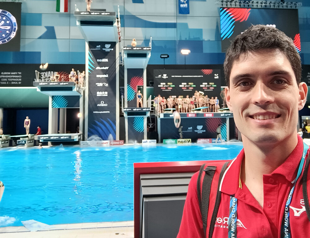 Javier Bailón Cerezo, profesor del Grado en Fisioterapia, en los Campeonatos del Mundo de Natación